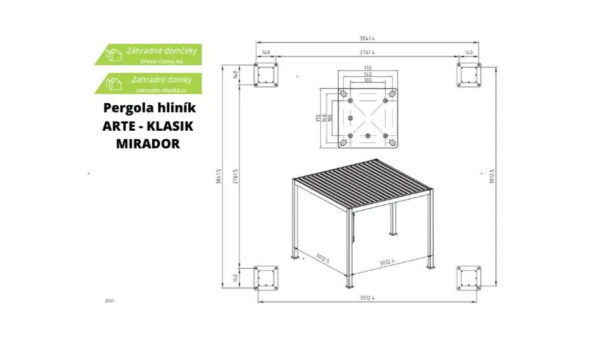 Levná hliníková pergola Basic